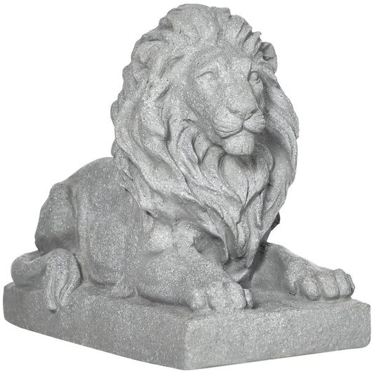 Weather Resistant Gray Lion Garden Ornament
