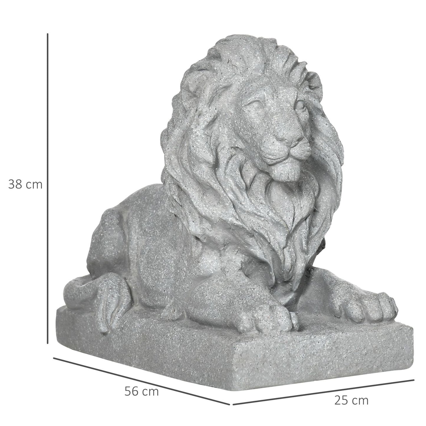 Weather Resistant Gray Lion Garden Ornament