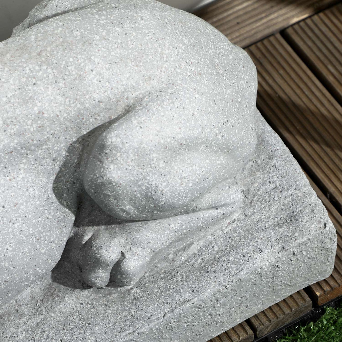 Weather Resistant Gray Lion Garden Ornament