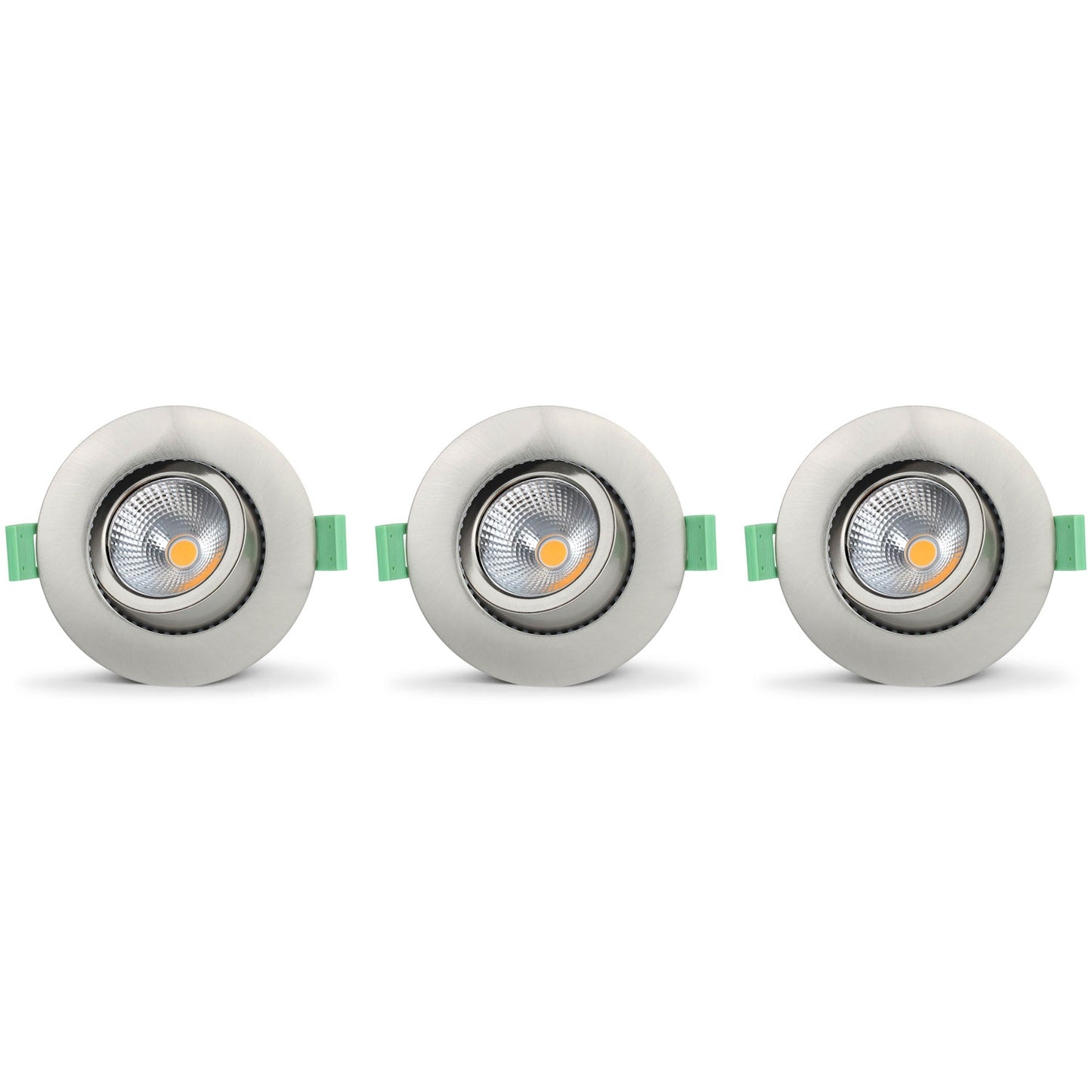 Lisa Dimmable Recessed downlight 3000K 600lm IP65 3-pack Brushed steel