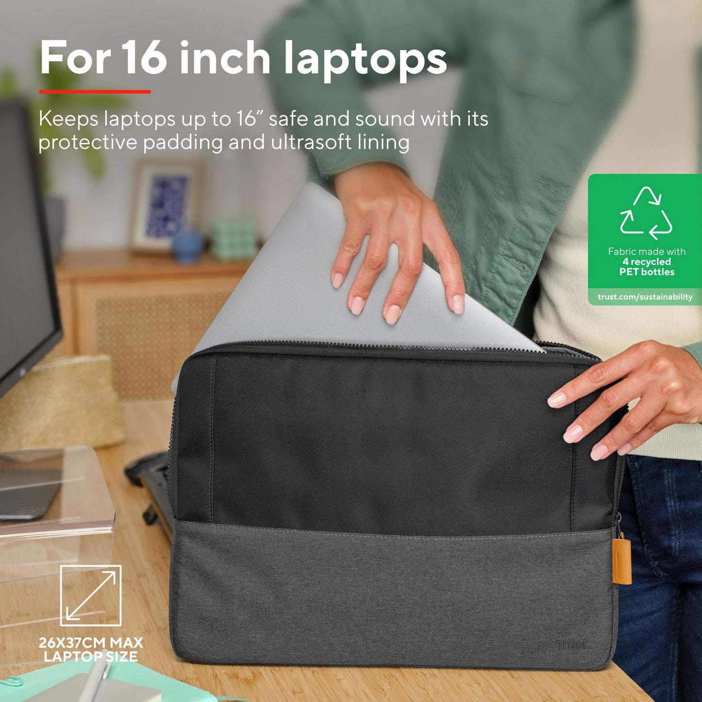Lisboa Sleeve for laptop 16" Black