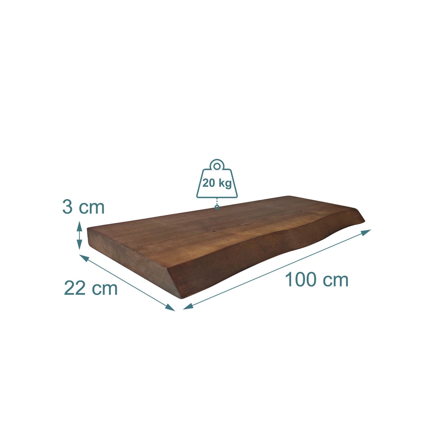 Live Edge Solid Wood Shelf – Floating Wall Display