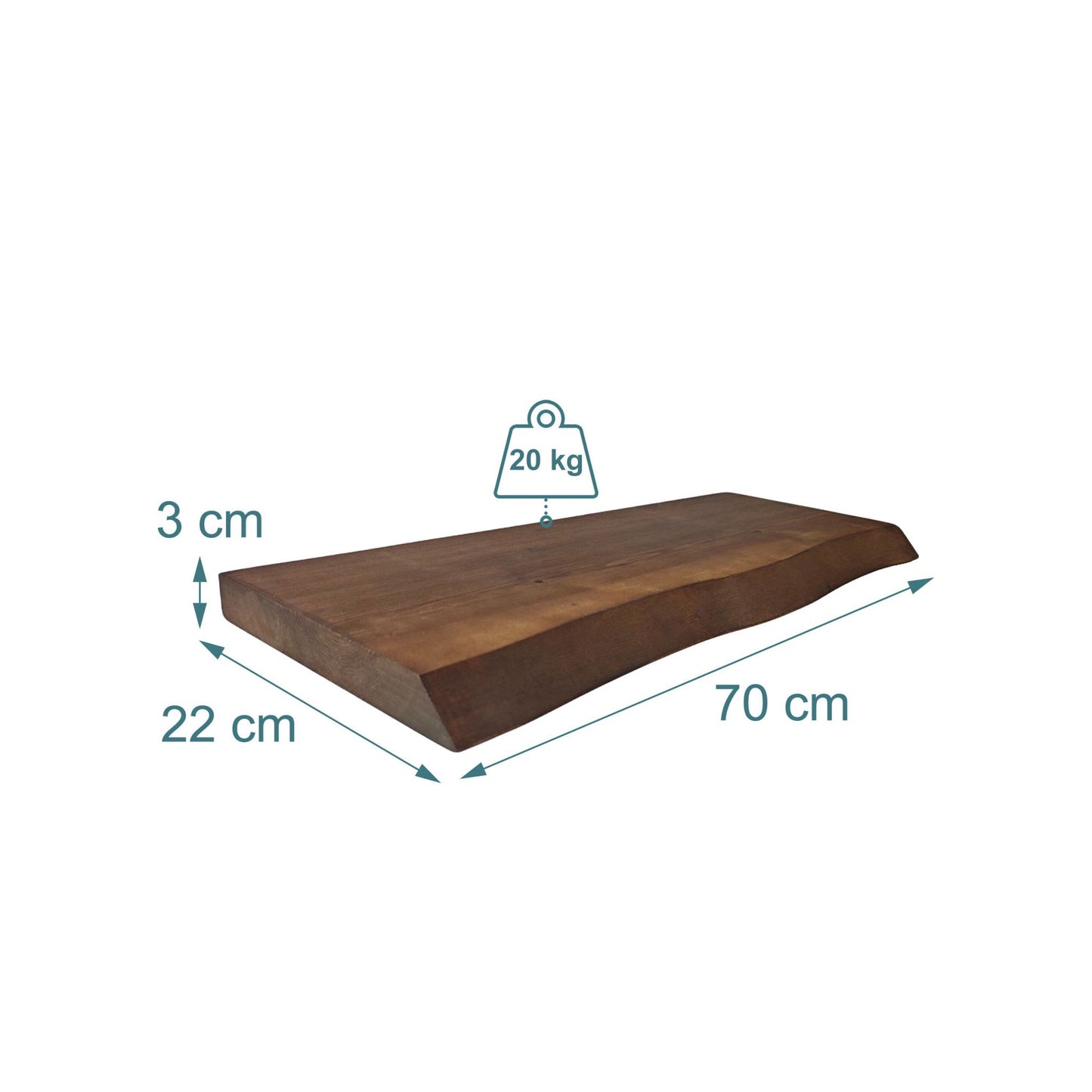 Live Edge Solid Wood Shelf – Rustic Floating Design