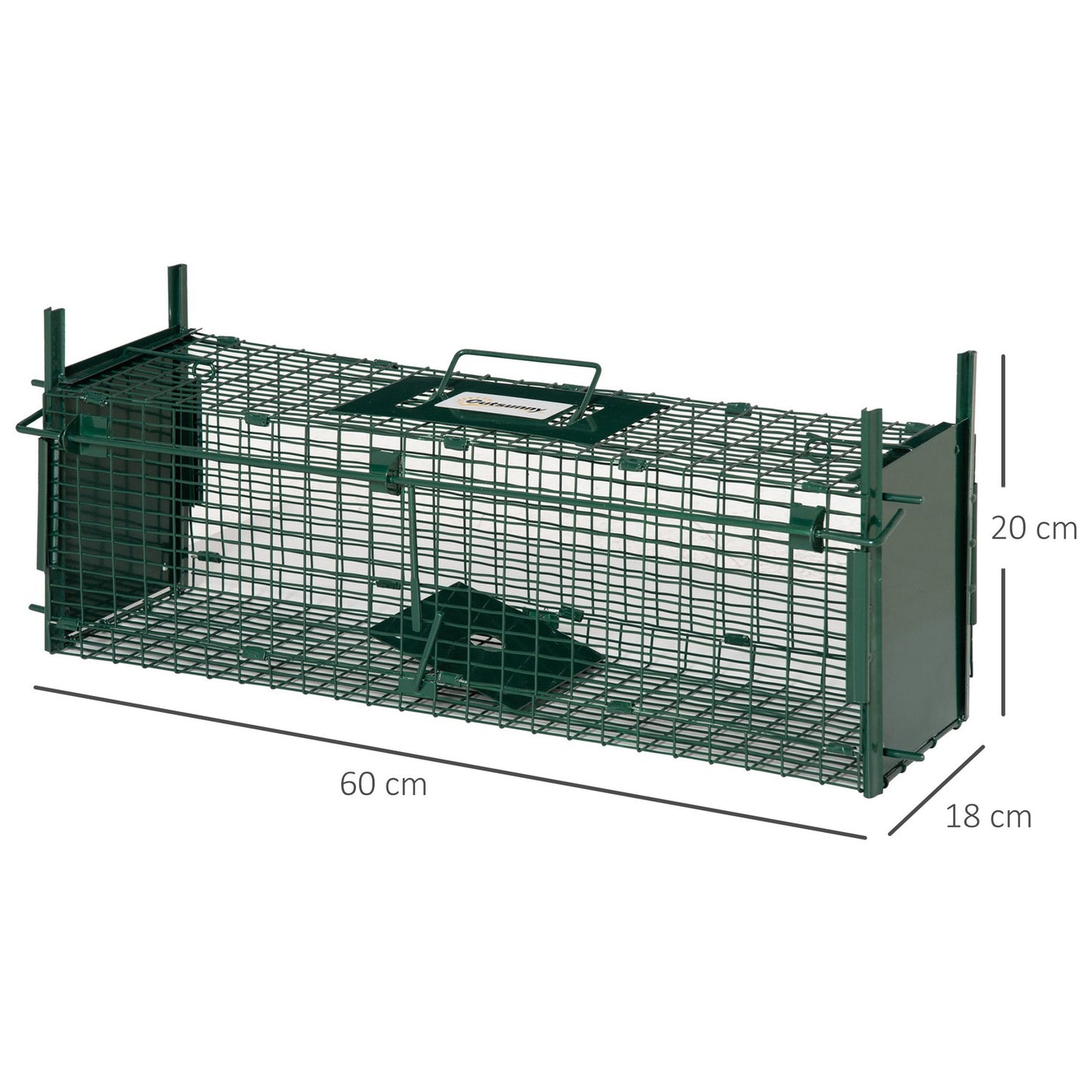 Live Trap - Double door Steel wire trap, 60x18x20 cm