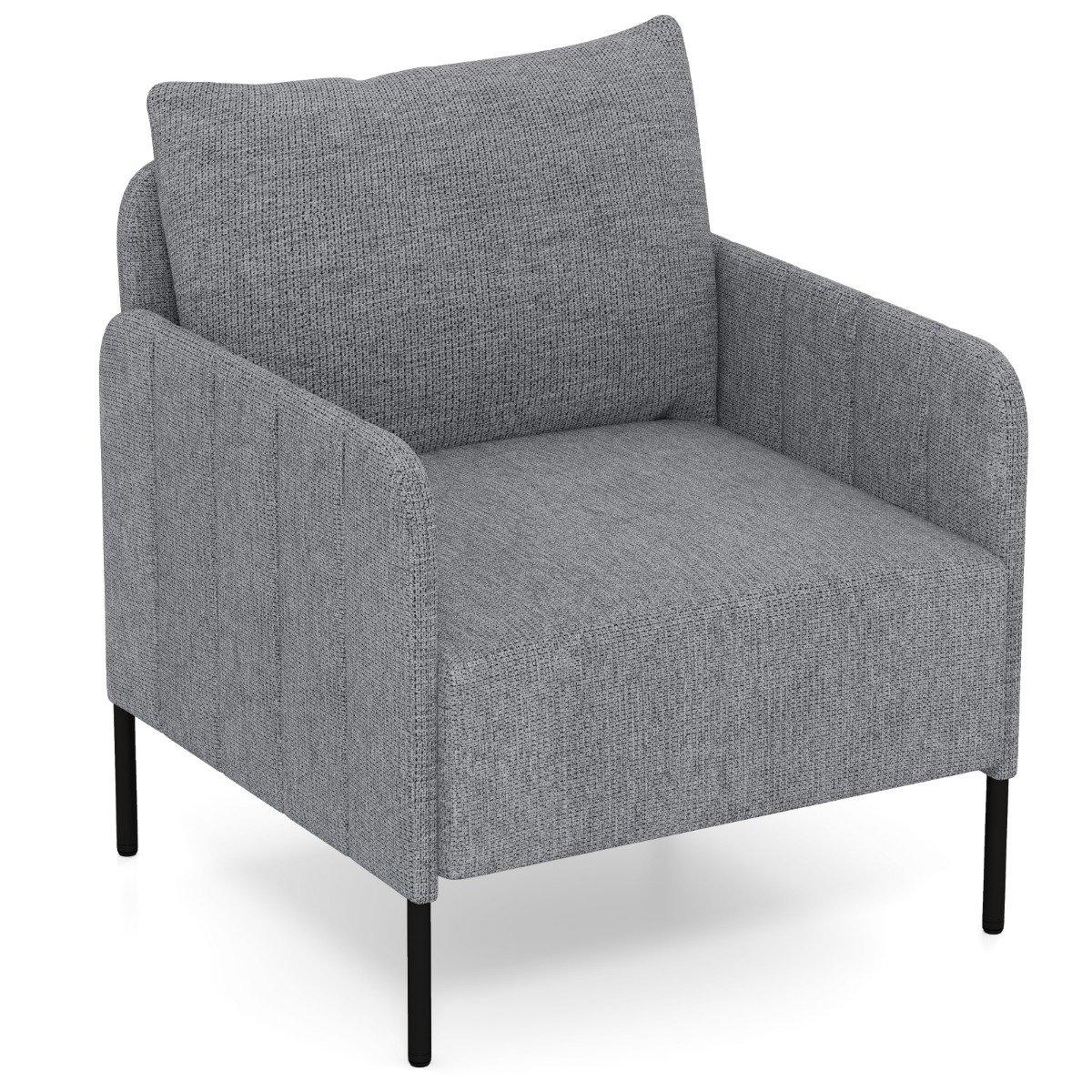 Living Room Armchair with Adjustable Foot Pads, Gray, 73x79x79 cm