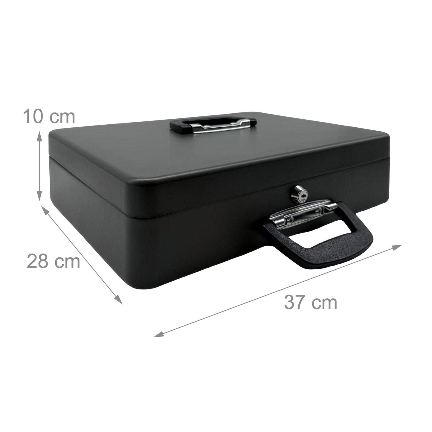 Lockable Cash Box with Removable Insert, Iron, 8 Coin Slots