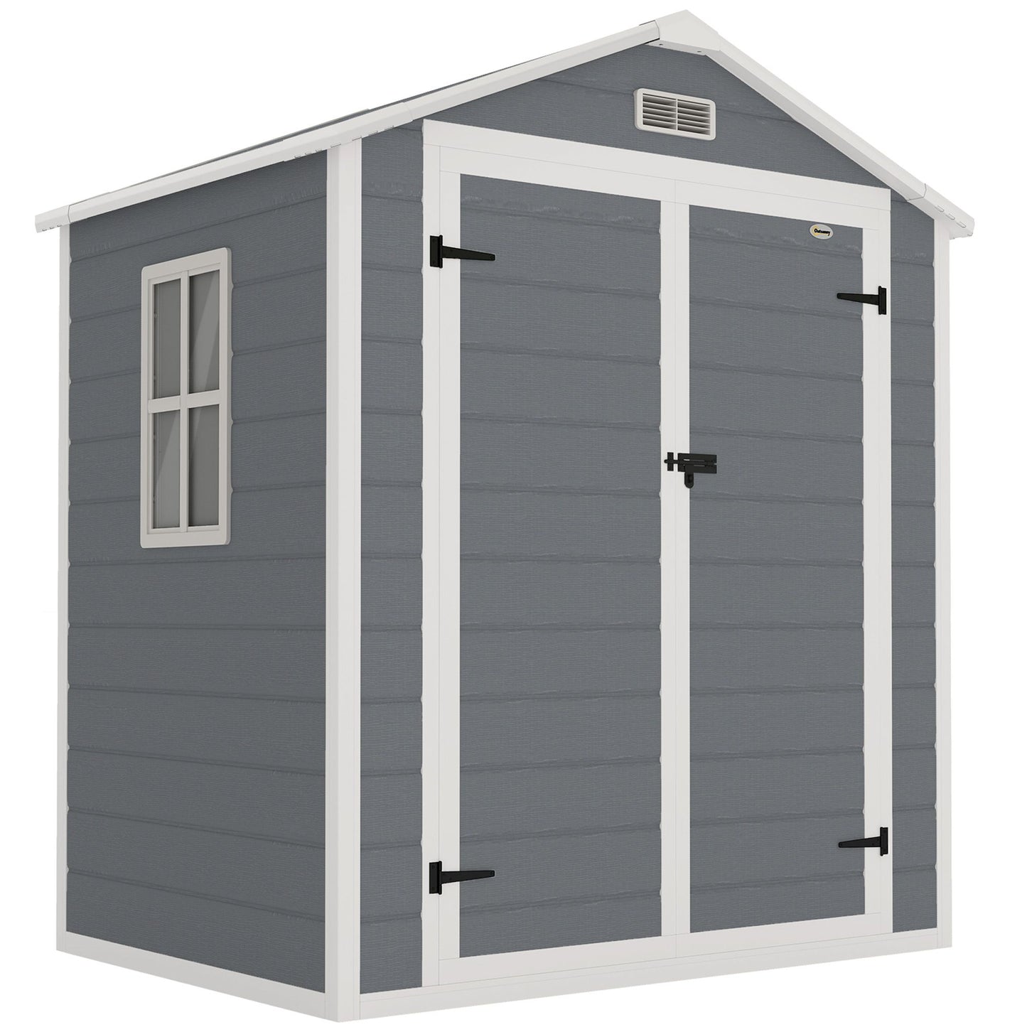 Lockable Metal Garden Shed, Double Door, Window, 1.80 x 1.30 x 2.10 m