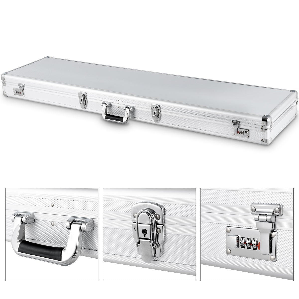 Lockable Silver Gun Case with Foam Insert