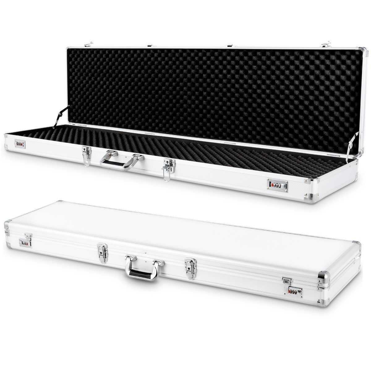Lockable Silver Gun Case with Foam Insert