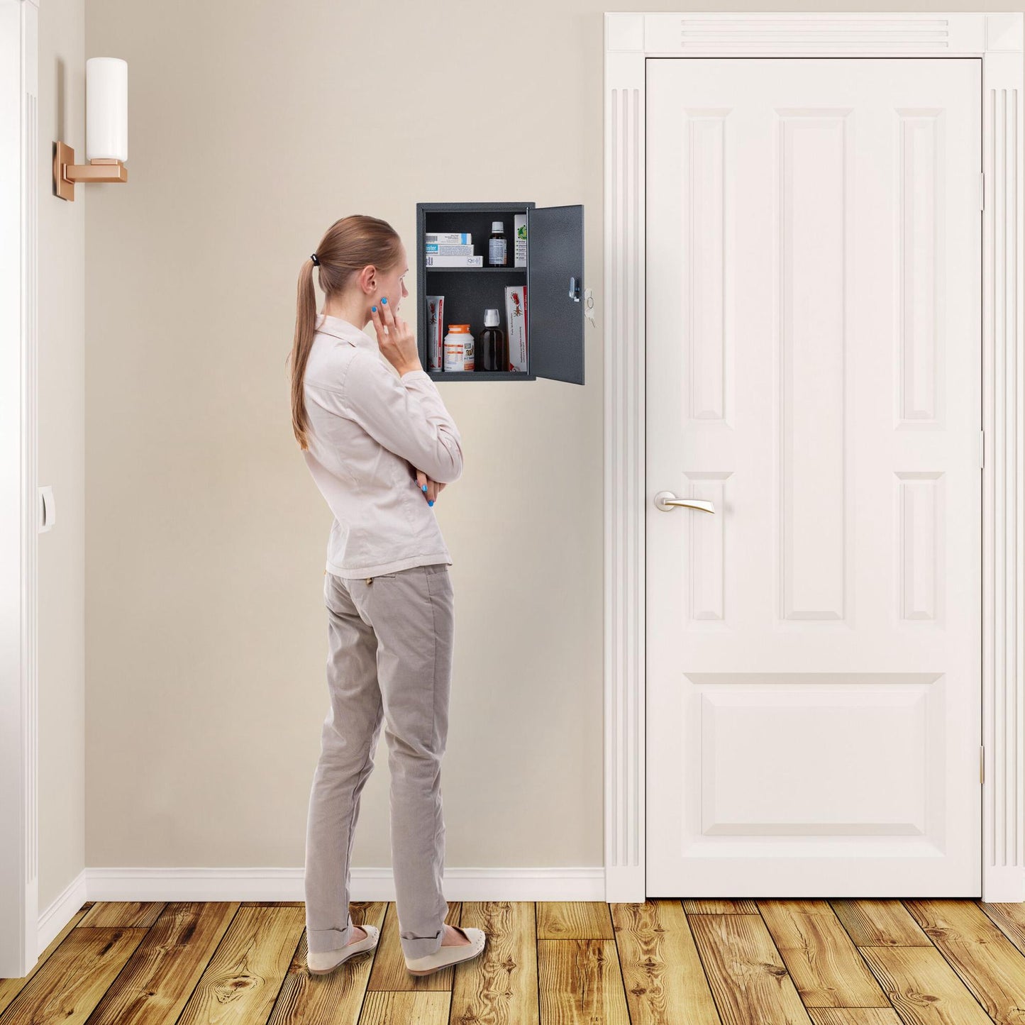 Lockable medicine cabinet
