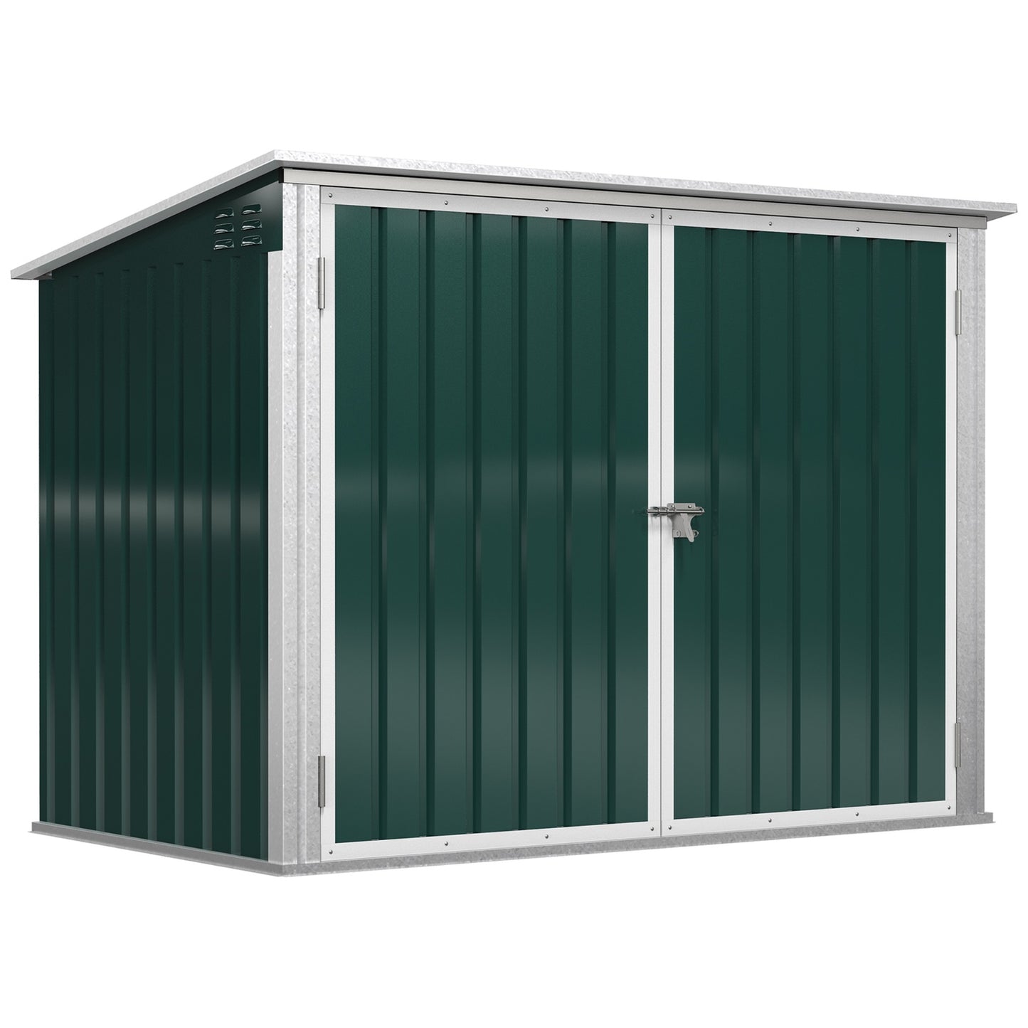Lockable wheeled box in steel, fits 2 tonnes, green