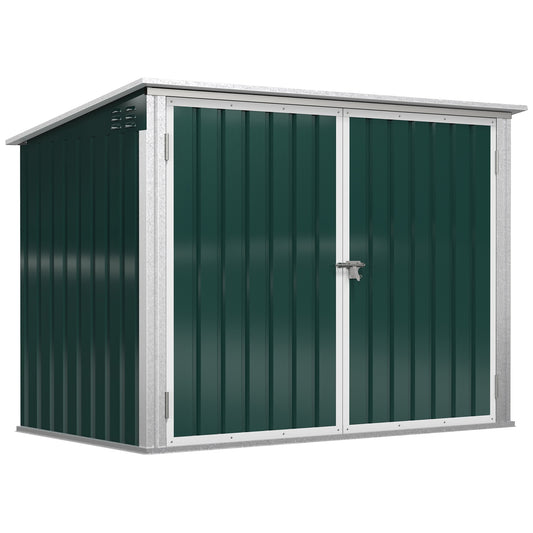 Lockable wheeled box in steel, fits 2 tonnes, green