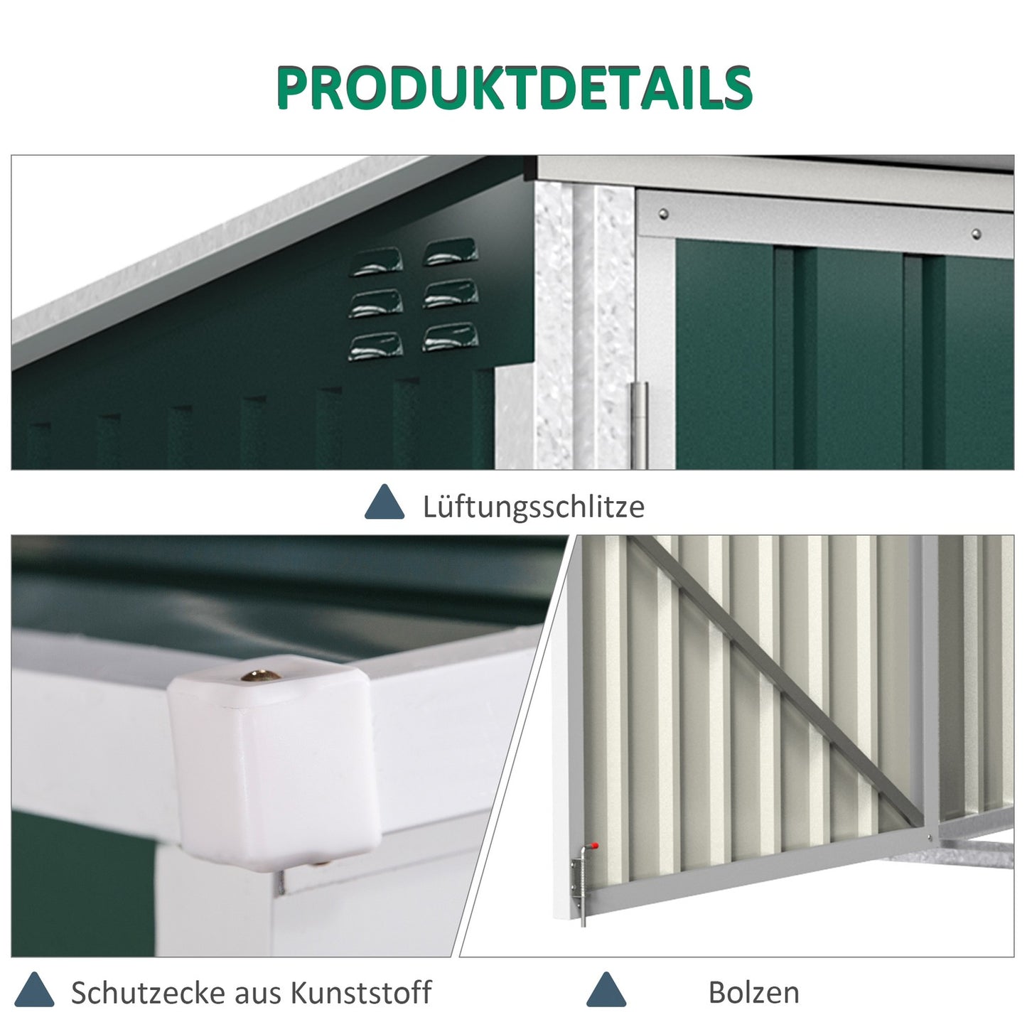 Lockable wheeled box in steel, fits 2 tonnes, green