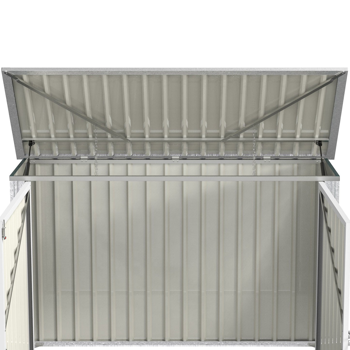 Lockable wheeled box in steel, fits 2 tonnes, green