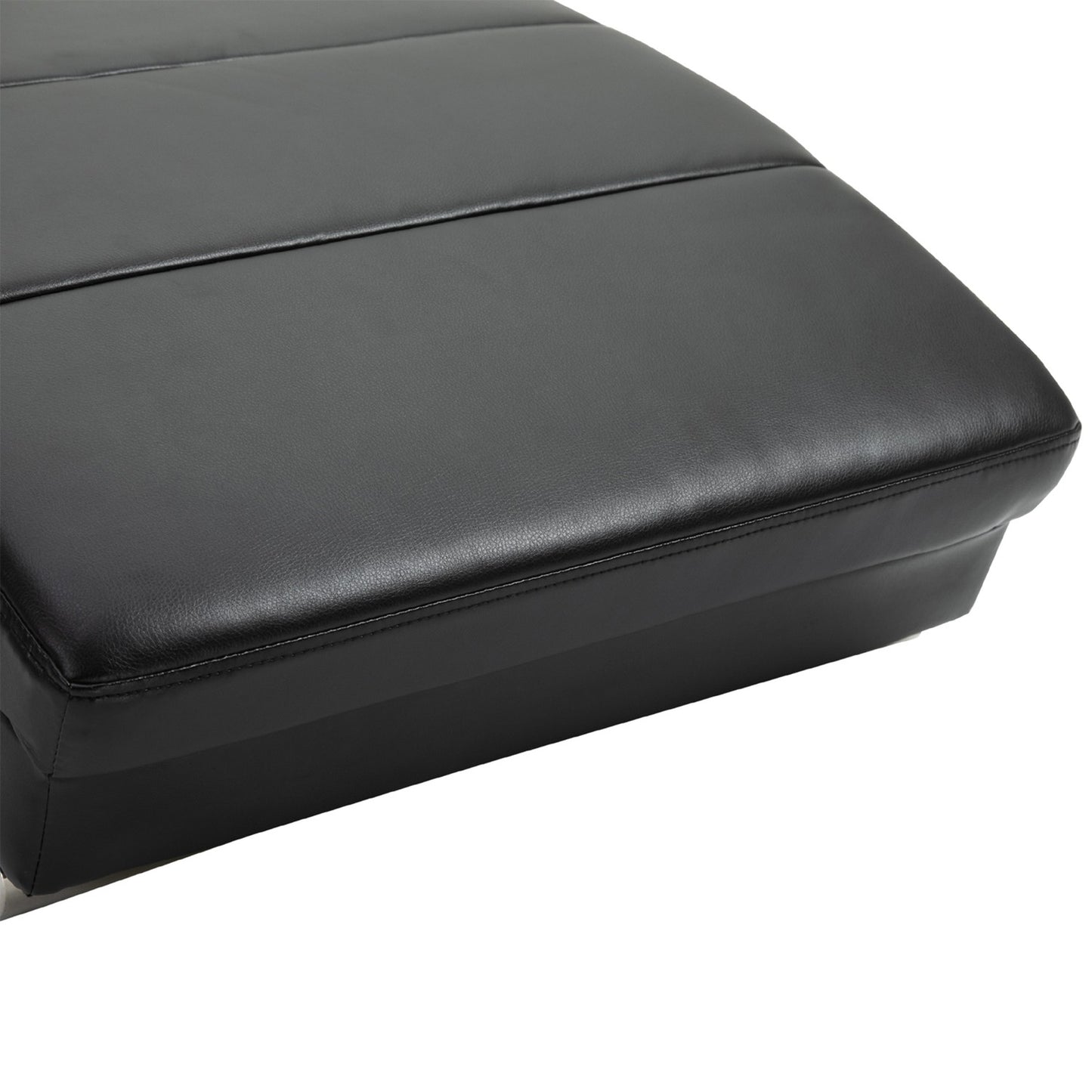 Massage lounge chair, high backrest, artificial leather, black