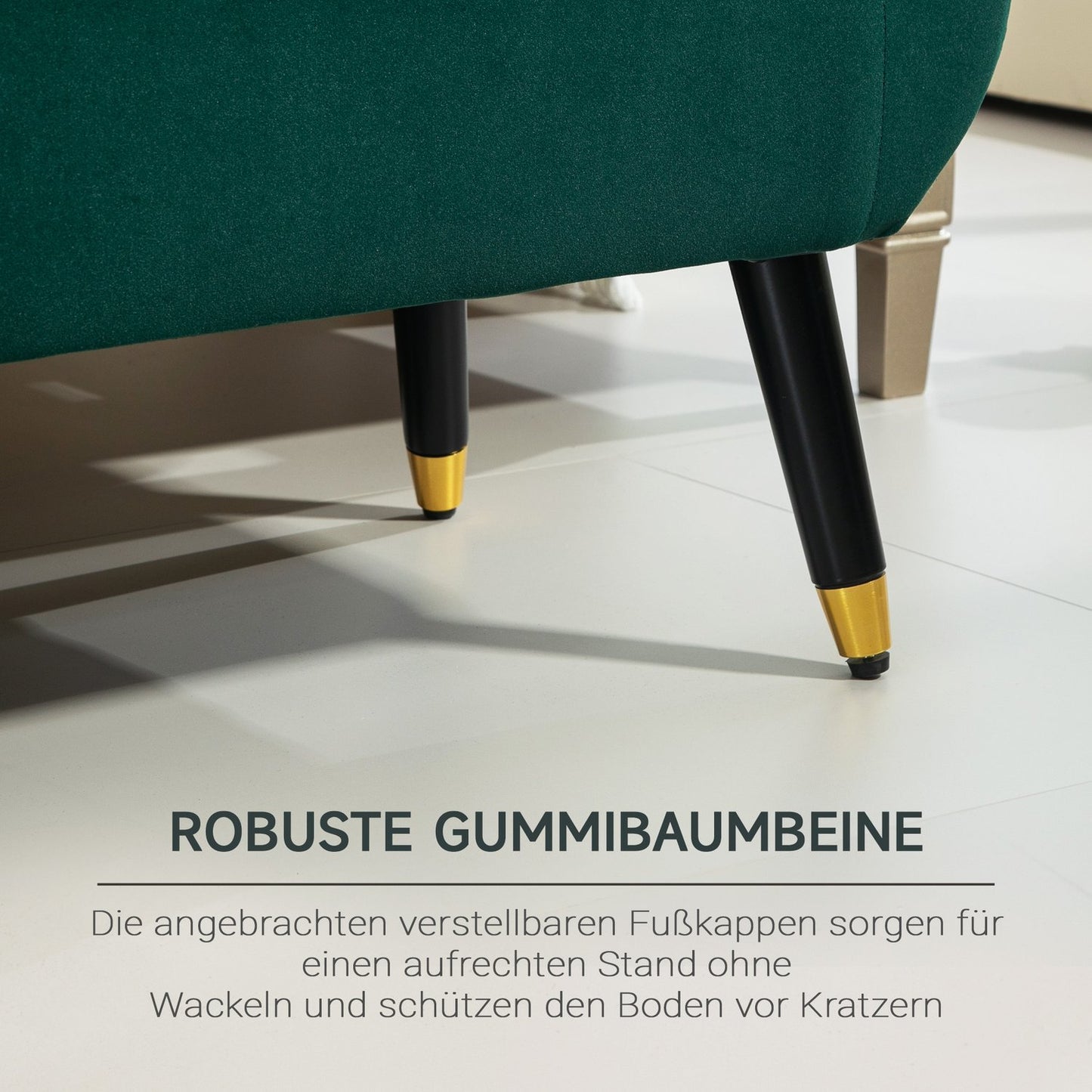 Green Velvet Storage bench with armrests - 107 x 42 x 65 cm