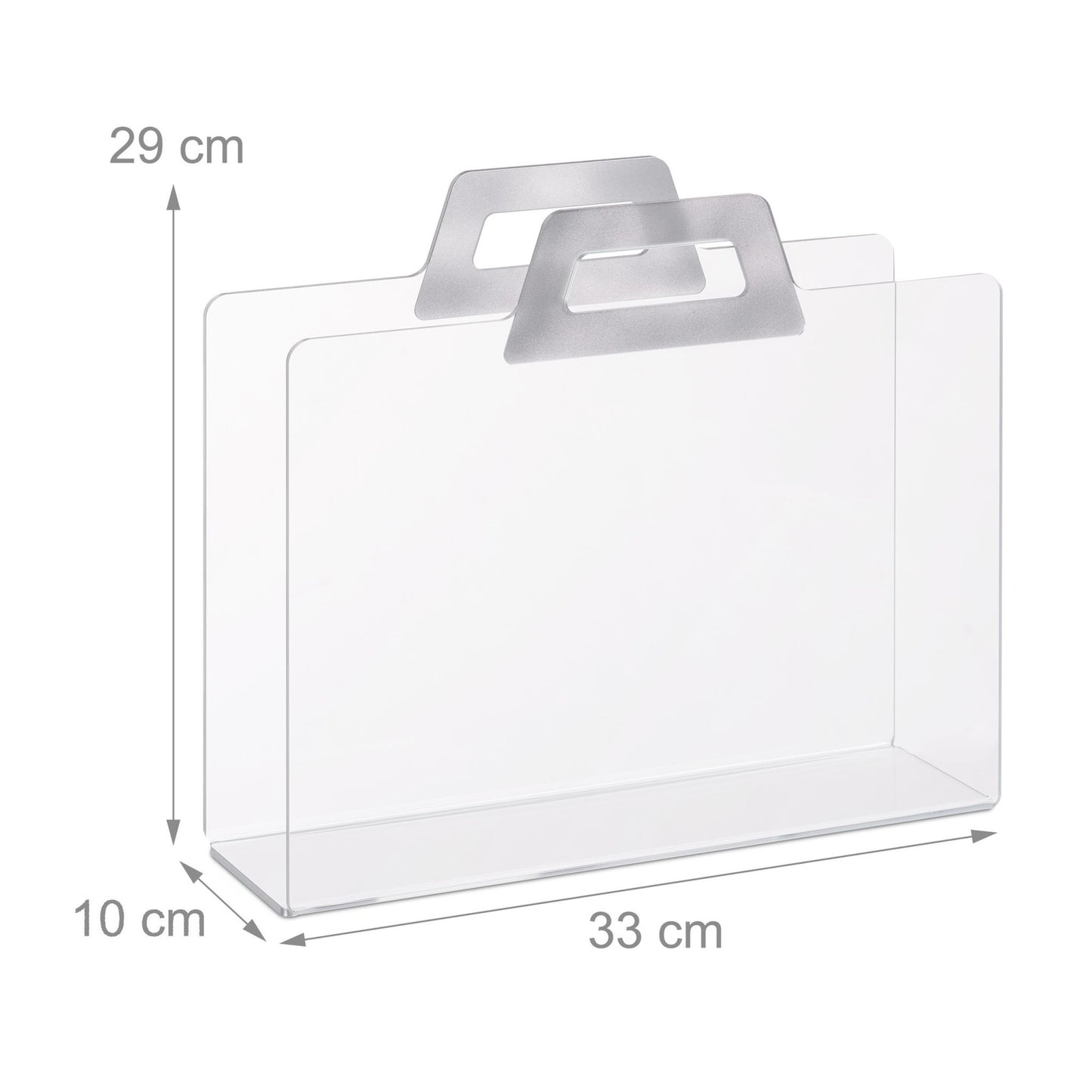 Magazine rack in transparent acrylic