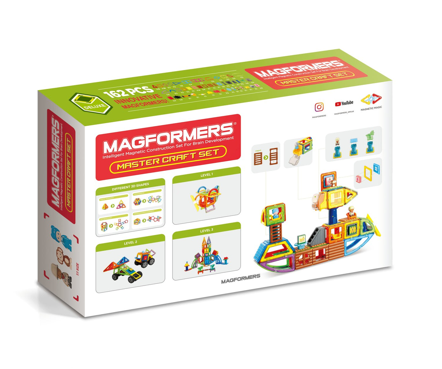 Magformers Magnet Constructor Set Master Craft, 162 Pcs