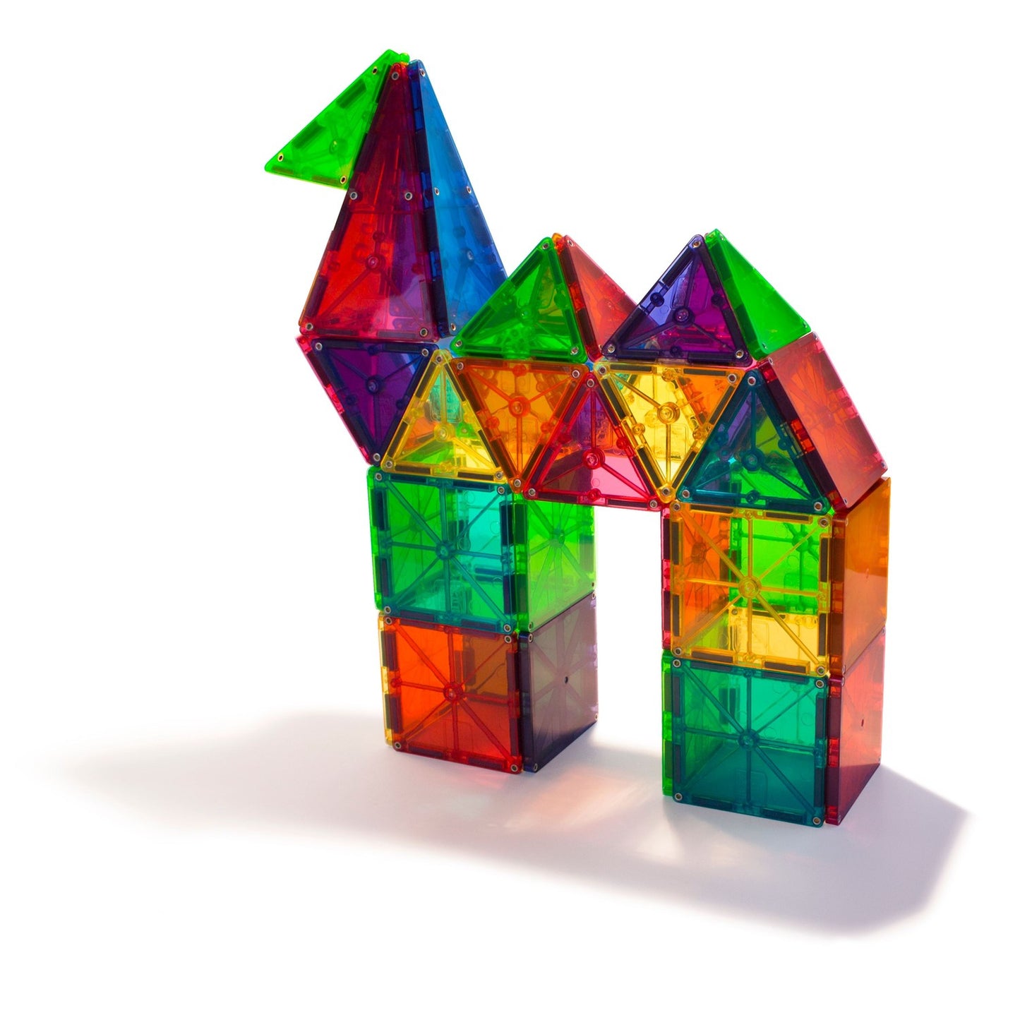 Magna-Tiles Magnetic Building Tiles Clear Colors, 100 Pcs