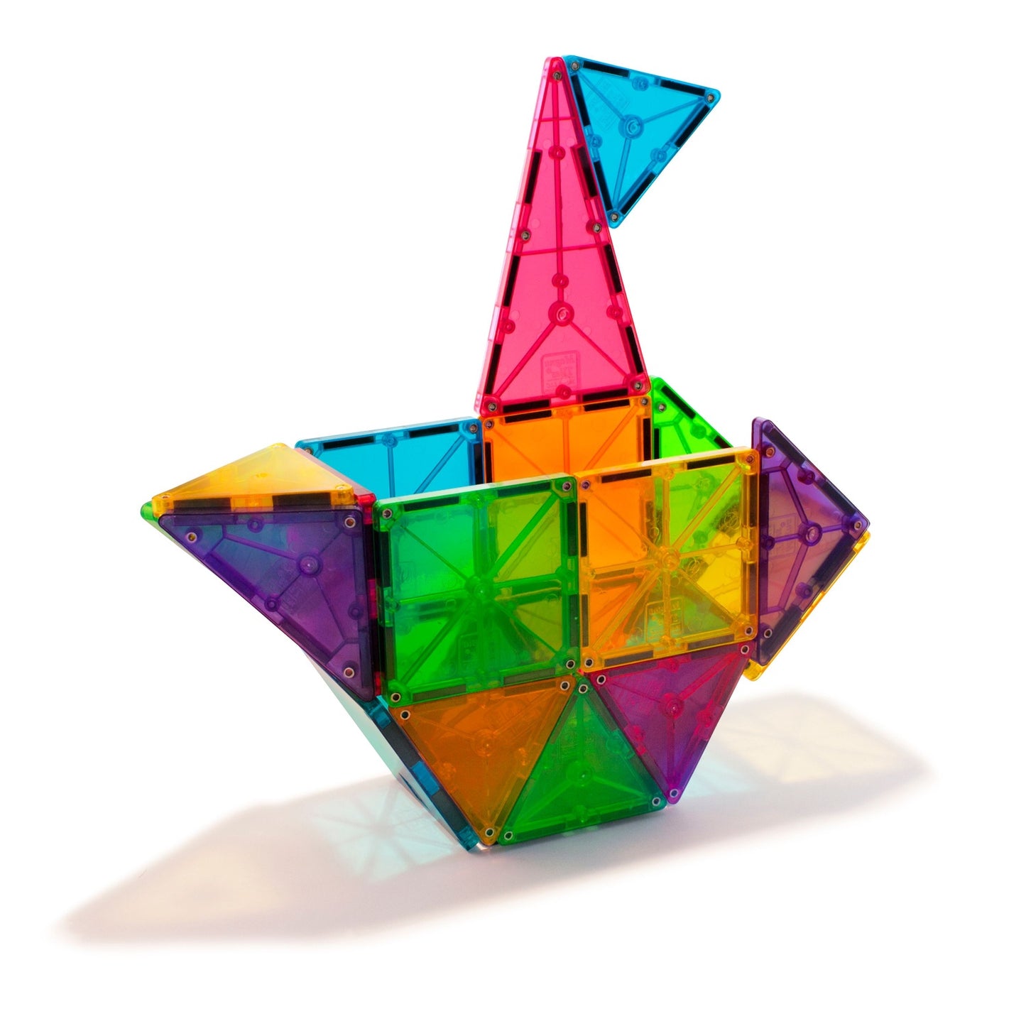 Magna-Tiles Magnetic Building Tiles Clear Colors, 32 Pcs