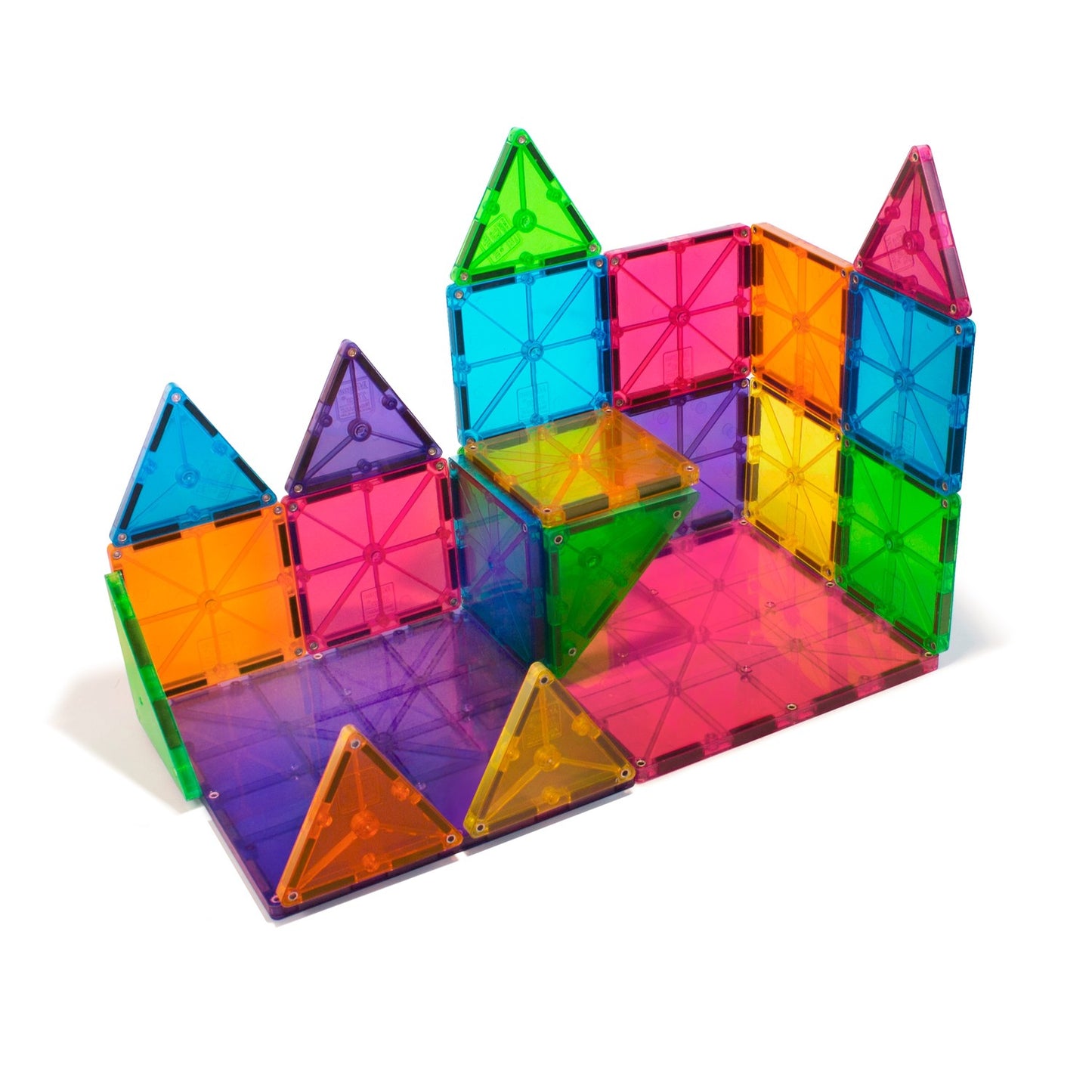 Magna-Tiles Magnetic Building Tiles Clear Colors, 32 Pcs