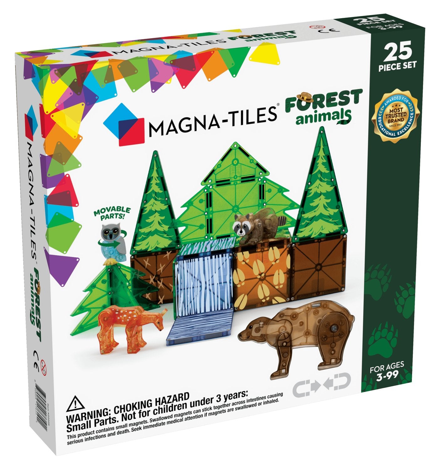 Magna-Tiles Magnetic Building Tiles Forest Animals, 25 Pcs