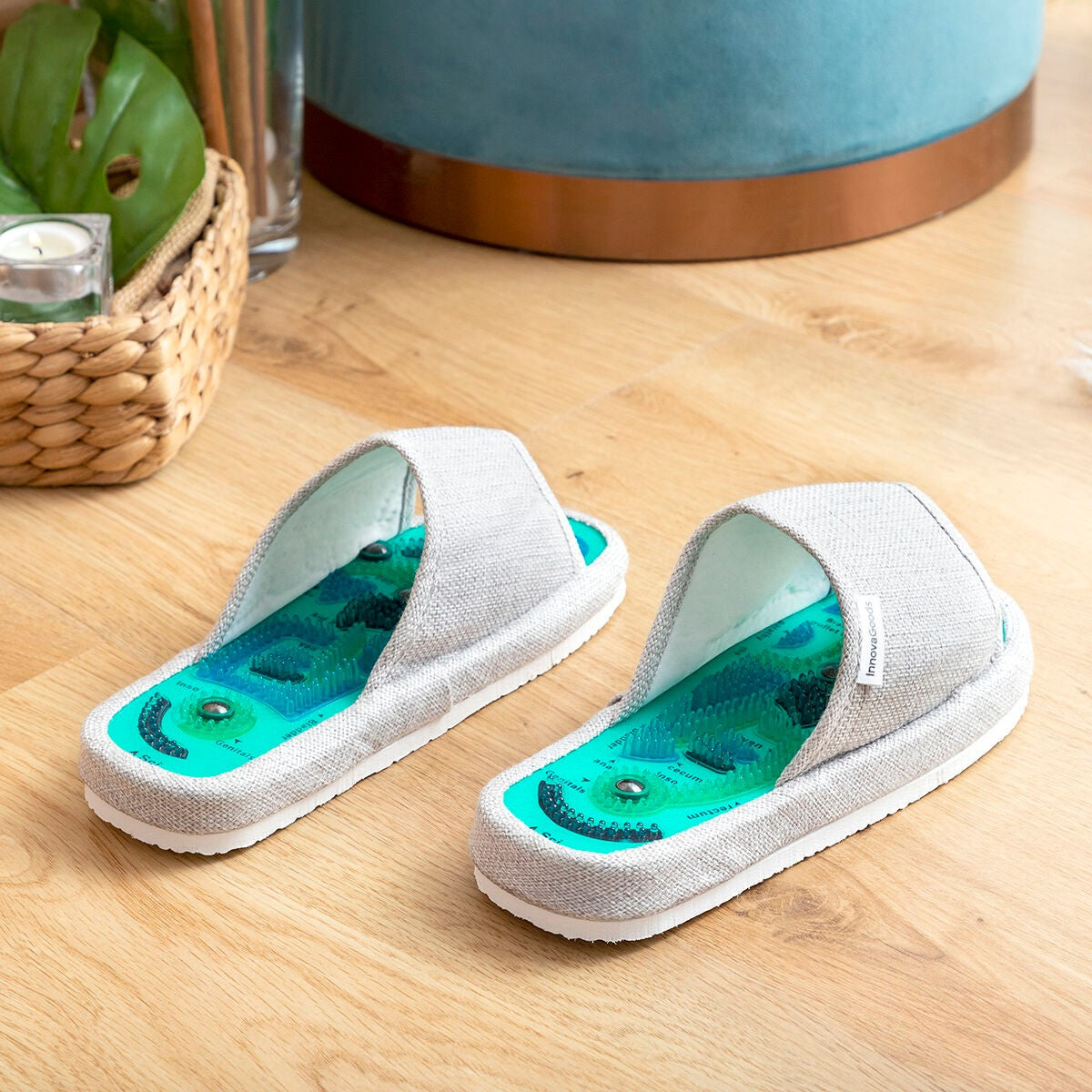 Magnetic Acupressure Slippers Massers InnovaGoods - S/M