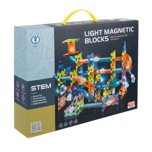 Magnetic Ball Track Set, 110-Piece Educational Blocks