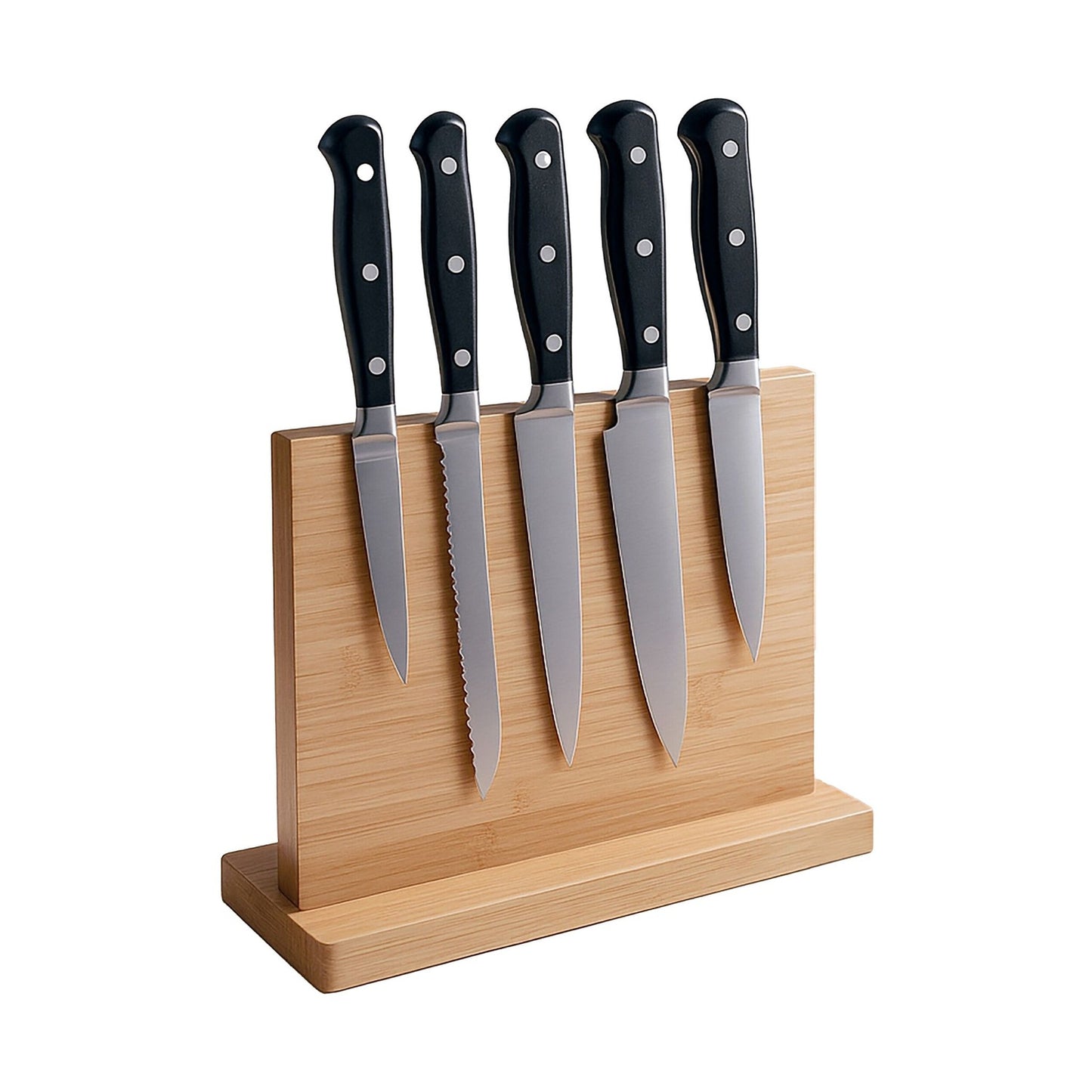 Magnetic Bamboo Knife Block – Reversible, Stable Stand