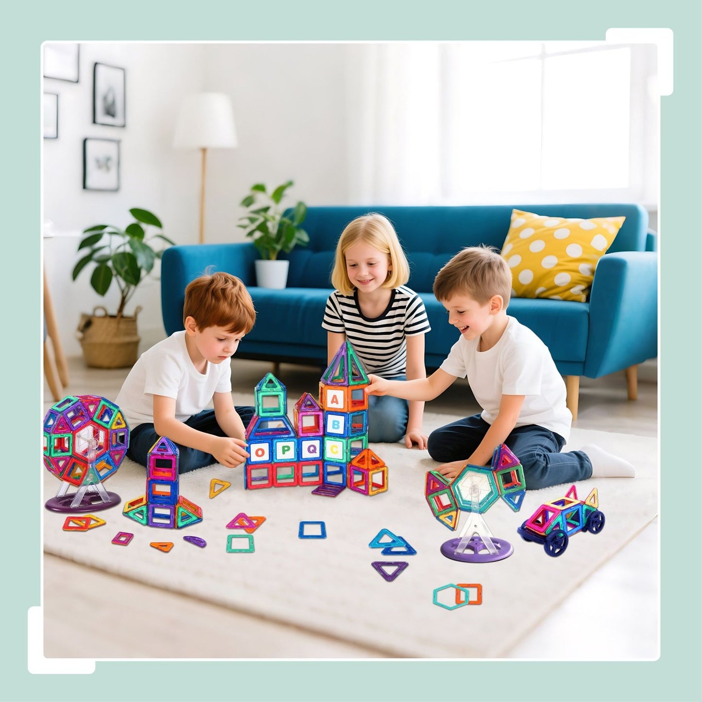 Magnetic Building Blocks Set for Kids – 100 Pieces