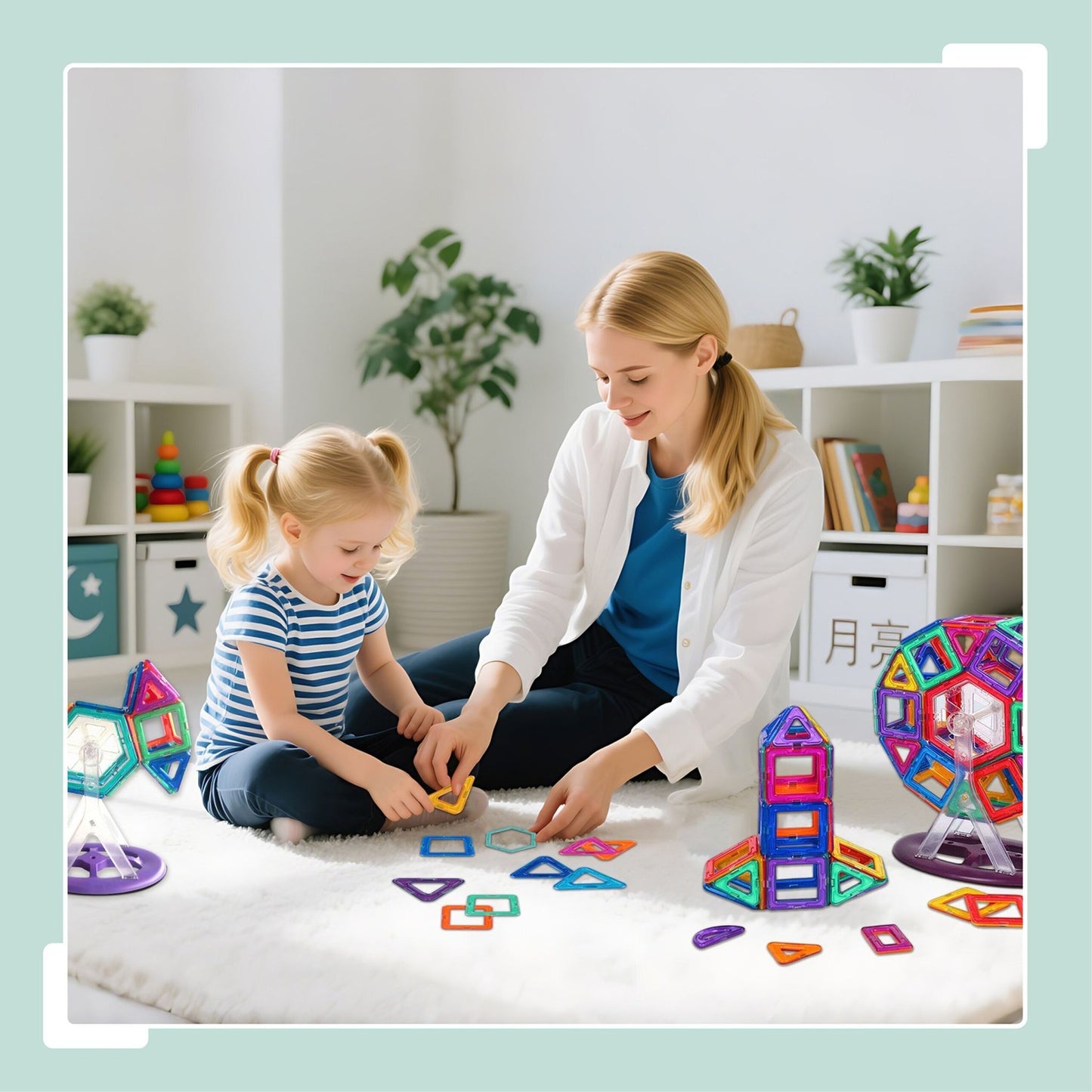 Magnetic Building Blocks Set for Kids – 50 Pieces