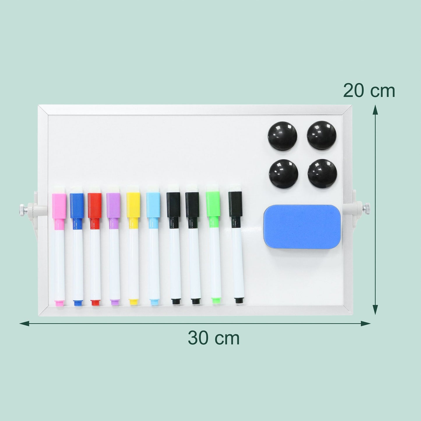 Magnetic Desk Whiteboard with Markers & Magnets