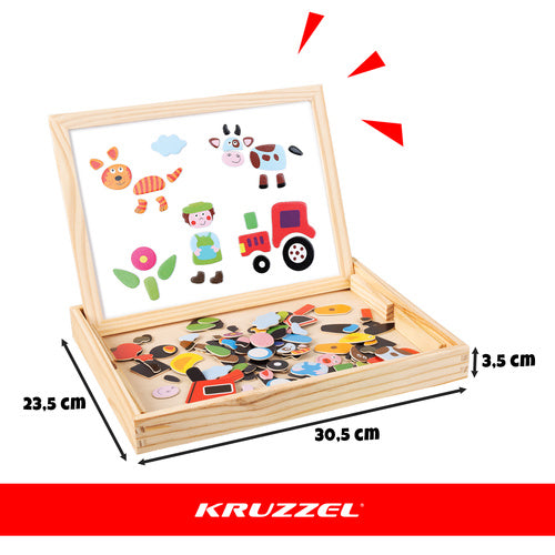 Magnetic Double-Sided Educational Board, 108 Pieces