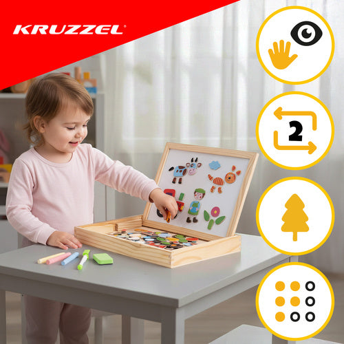Magnetic Double-Sided Educational Board, 108 Pieces