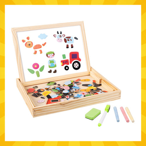 Magnetic Double-Sided Educational Board, 108 Pieces