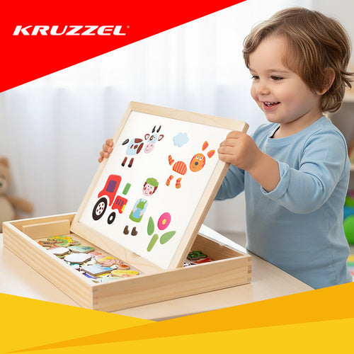 Magnetic Double-Sided Educational Board, 108 Pieces