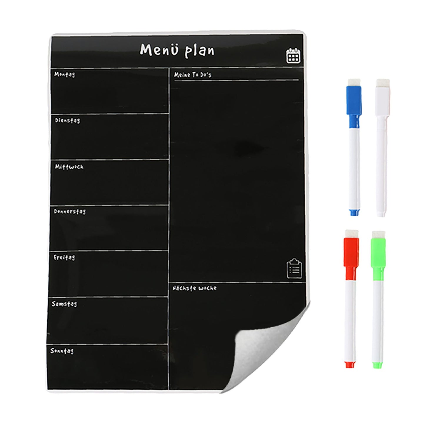Magnetic Fridge Meal Planner, Weekly Organizer, Wipeable Surface