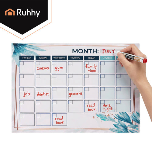 Magnetic Fridge Planner, 30x40 cm, Dry-Erase Calendar