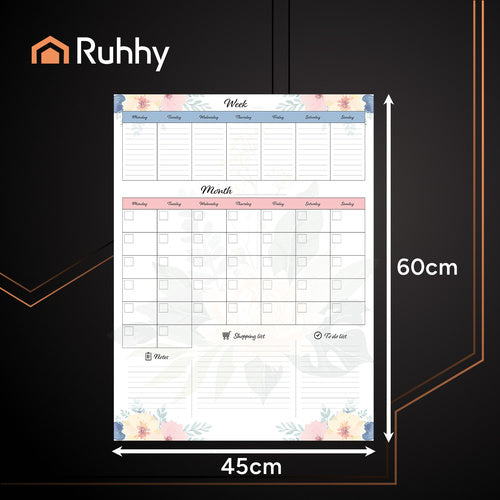 Magnetic Fridge Planner, Large 60x45cm, Dry Erase