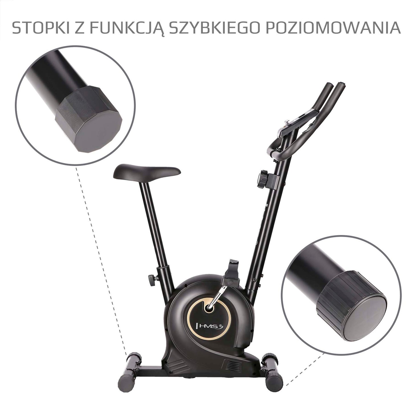 Magnetic Stationary Bike, Adjustable Resistance, Black