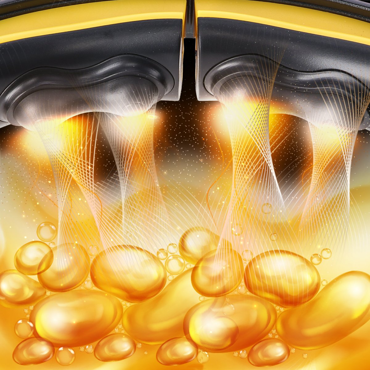 Magnetic Weighted Hula Hoop, TPE, Black/Yellow, with Counter