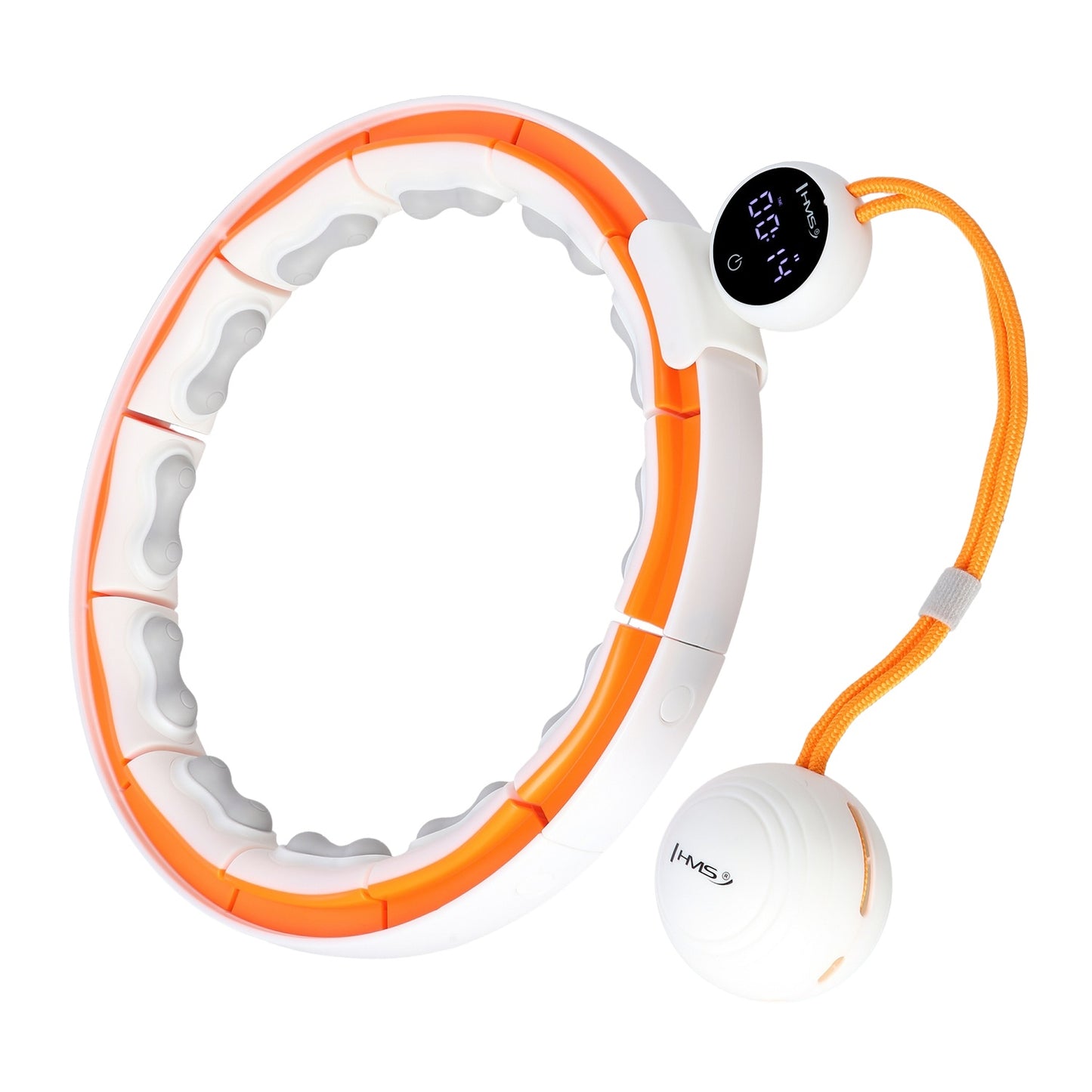 Magnetic Weighted Hula Hoop, TPE, White/Orange, Counter
