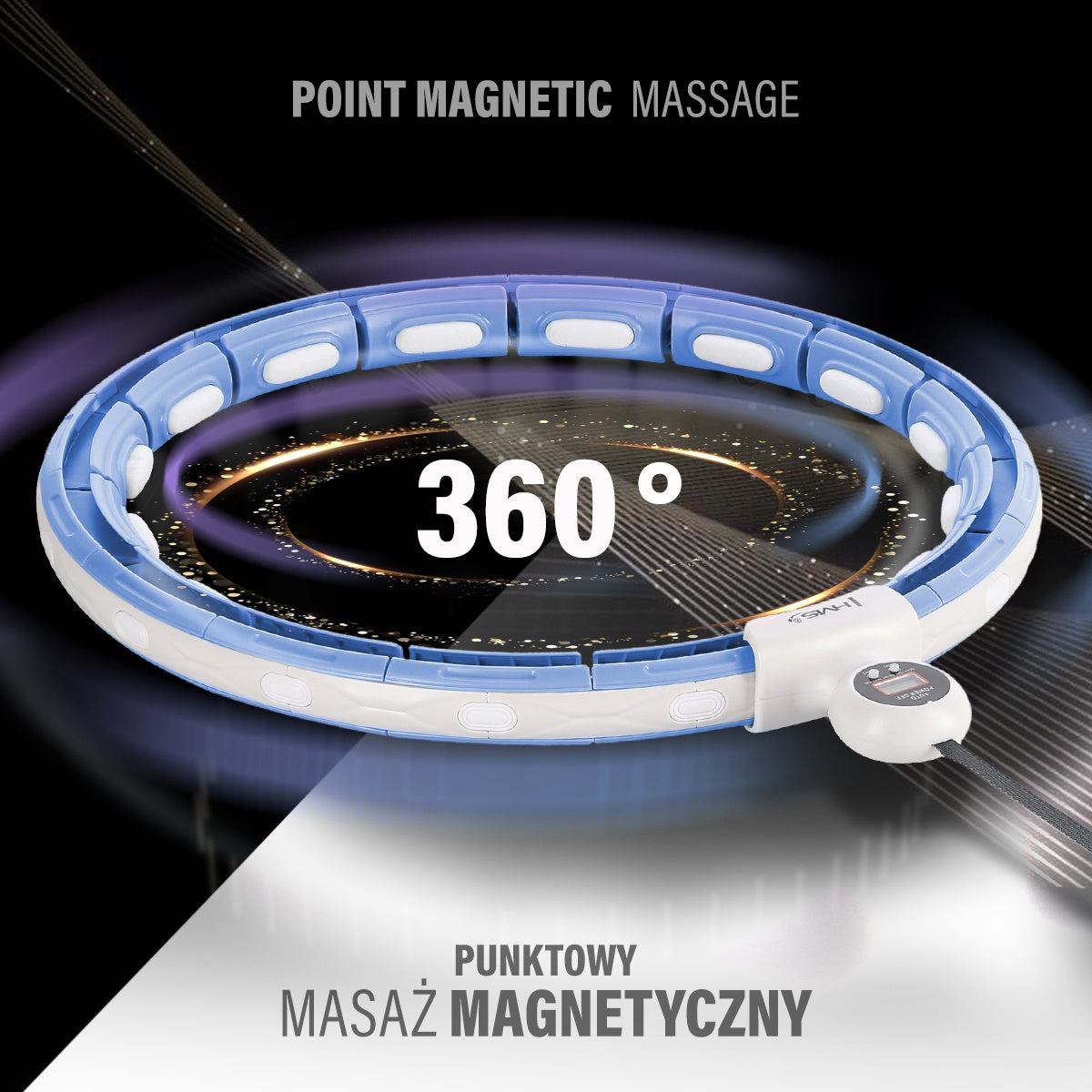 Magnetic Weighted Hula Hoop with Counter, Blue