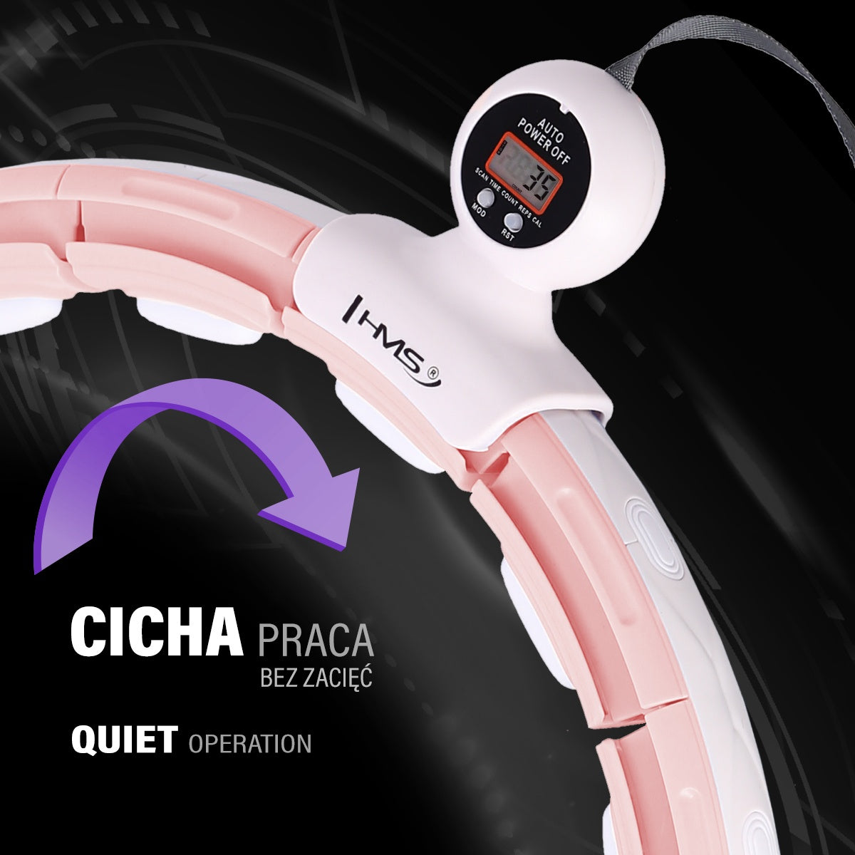 Magnetic Weighted Hula Hoop with Counter, Pink