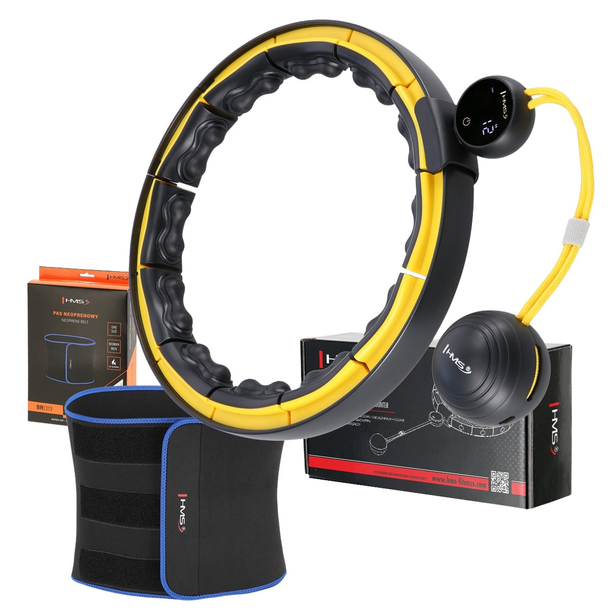 Magnetic Weighted Hula Hoop with Counter & Slimming Belt
