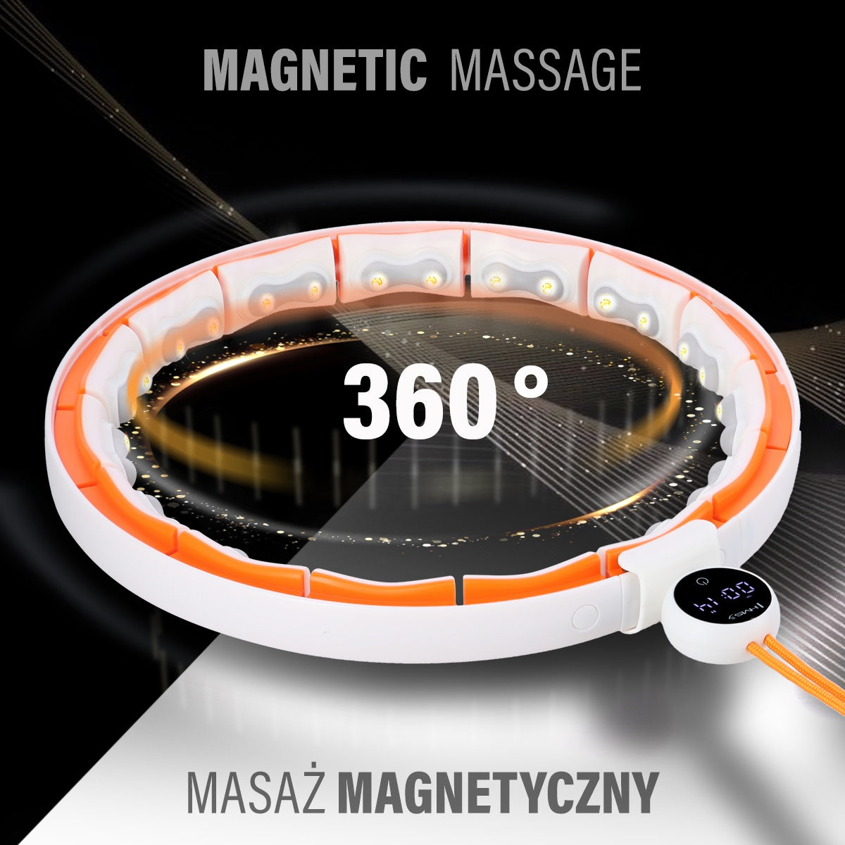 Magnetic Weighted Hula Hoop with Counter & Slimming Belt
