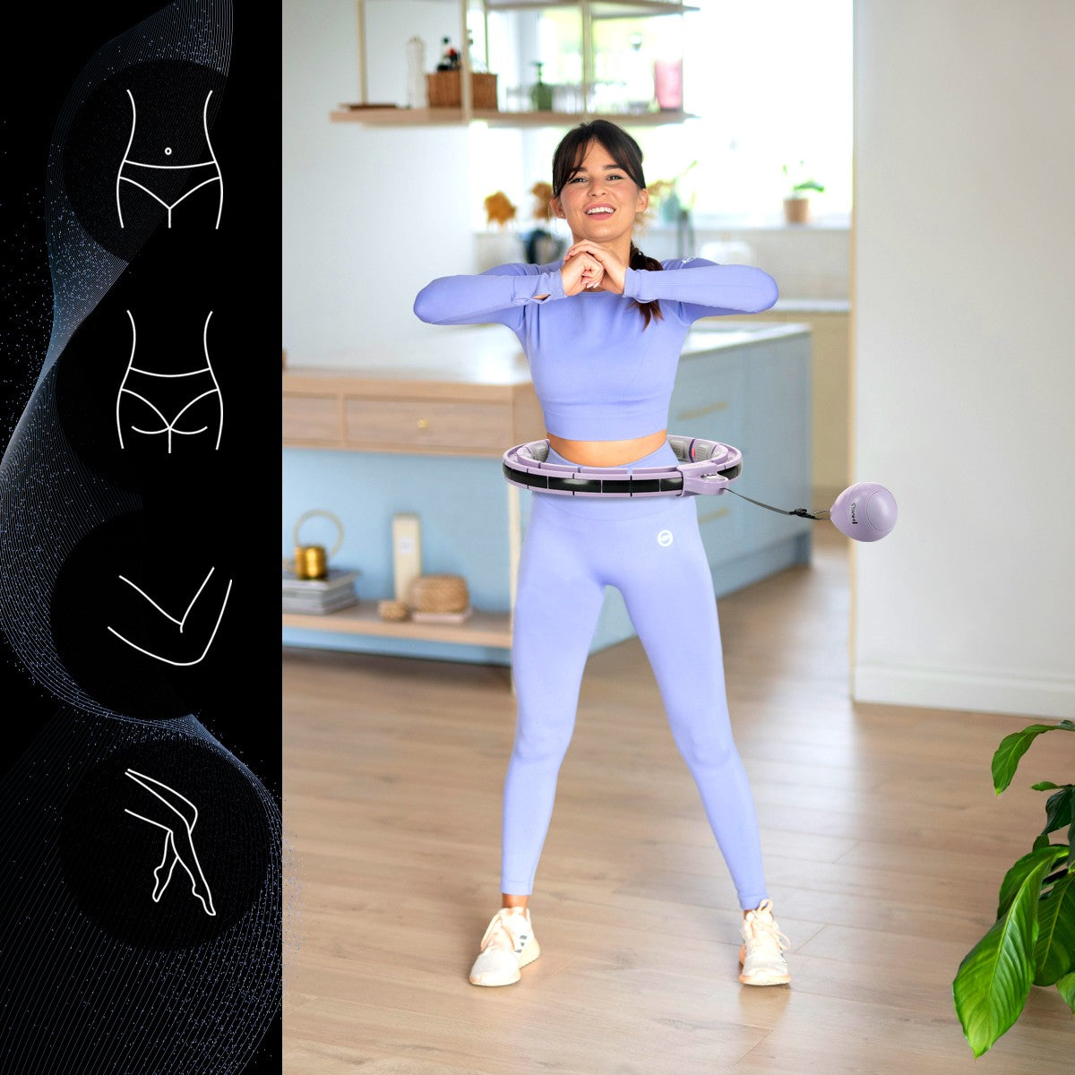 Magnetic Weighted Hula Hoop with Counter, Violet