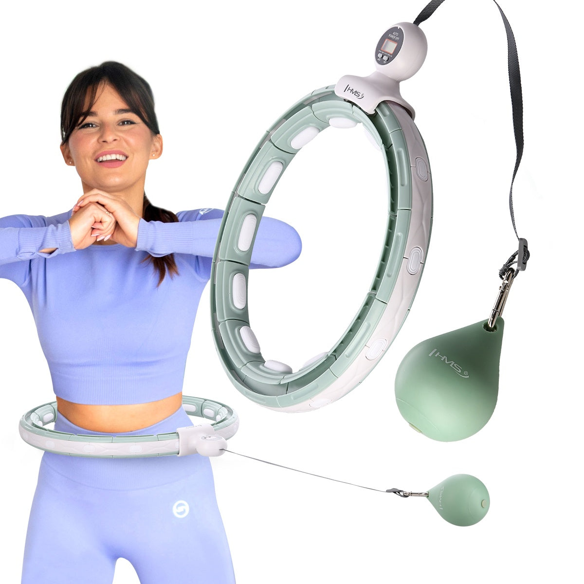 Magnetic Weighted Hula Hoop with Counter & Waist Support