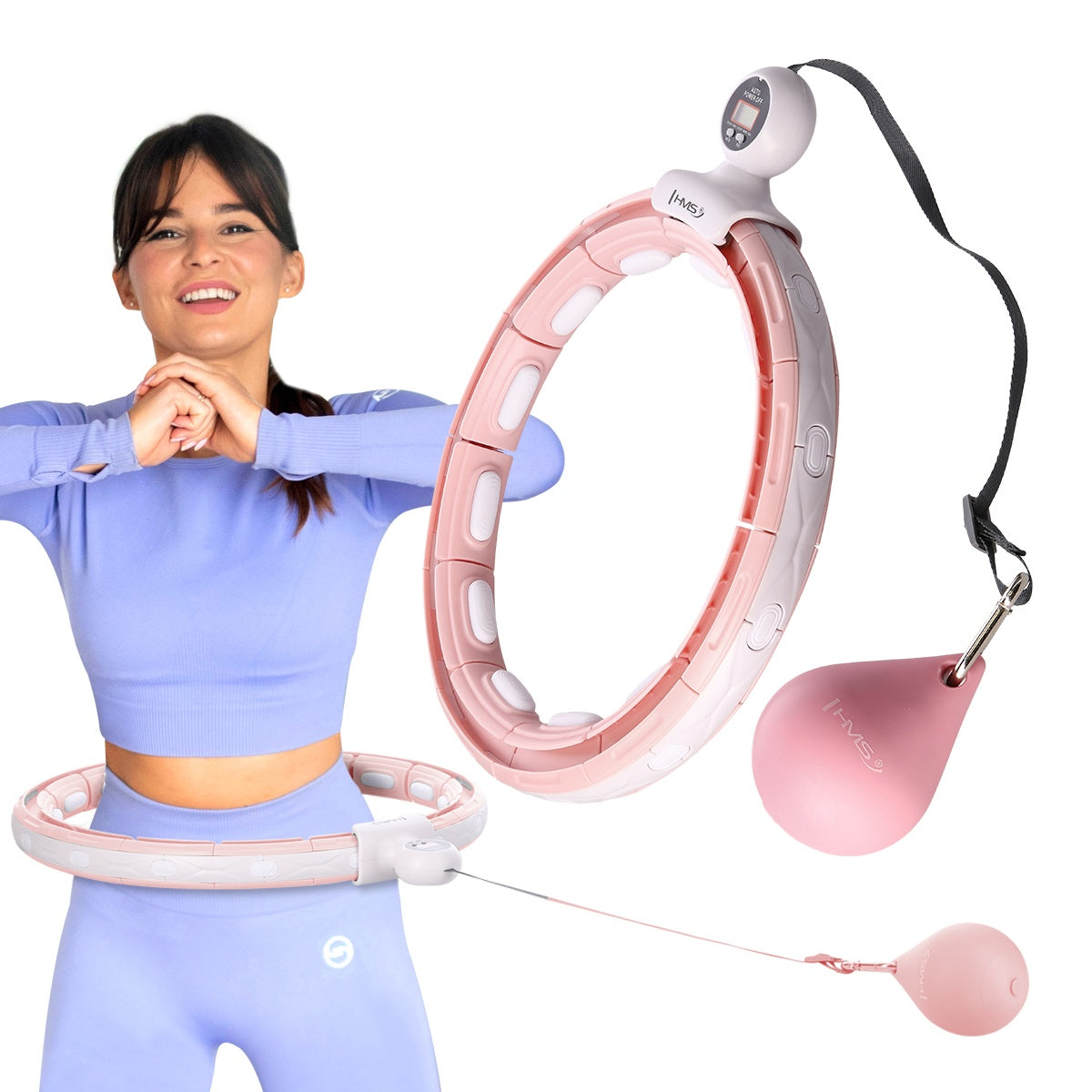 Magnetic Weighted Hula Hoop with Counter & Waist Support