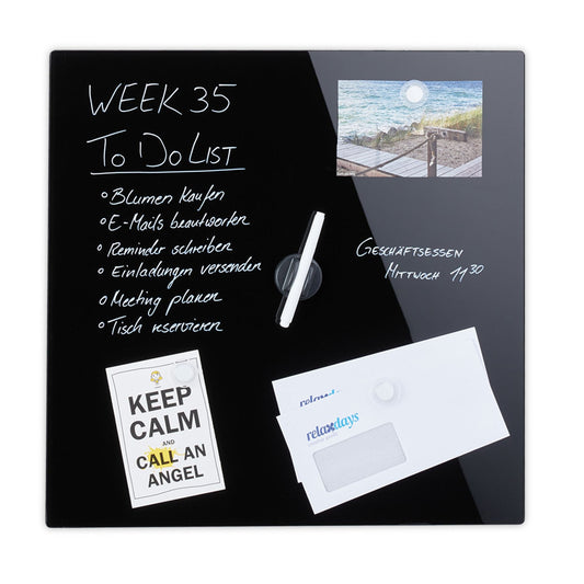 Magnetic board in black glass